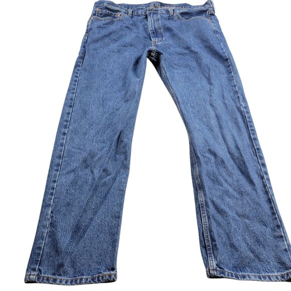 Levi's 559 Jeans Mens 42x32 Dark Wash Relaxed Straight Leg Flaw* - Picture 1 of 6